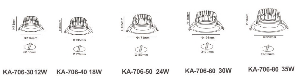 Đèn LED âm trần KA-706